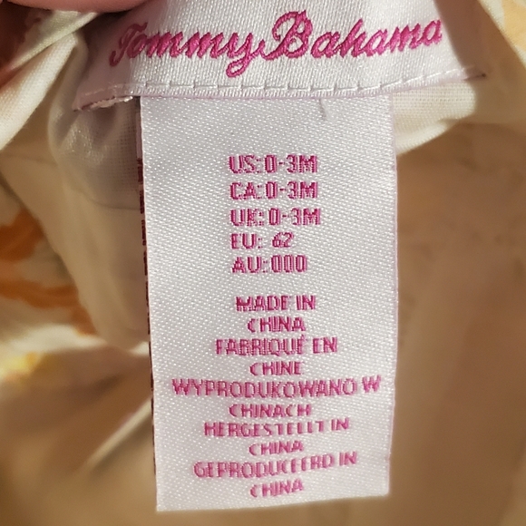 Tommy Bahama baby girl bubble outfit with criss cross back Orange and yellow - Picture 6 of 6